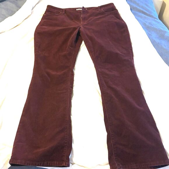 Land’s End Corduroy Bootcut TALL Pants Size 18 TallBurgundy Wine - Picture 1 of 8
